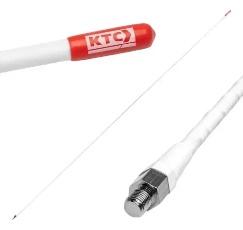 ANTENA TIPO LATIGO BLANCO CON CAPUCHA ROJA