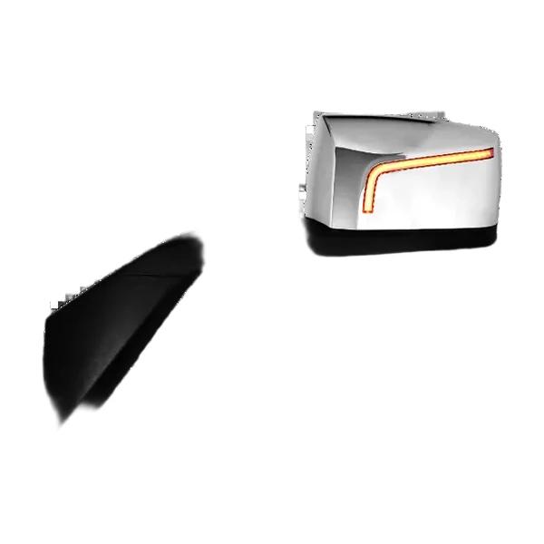 05 ESPEJO CROMADO CAPOT VOLVO VNM VNL VNX CON LUZ LED